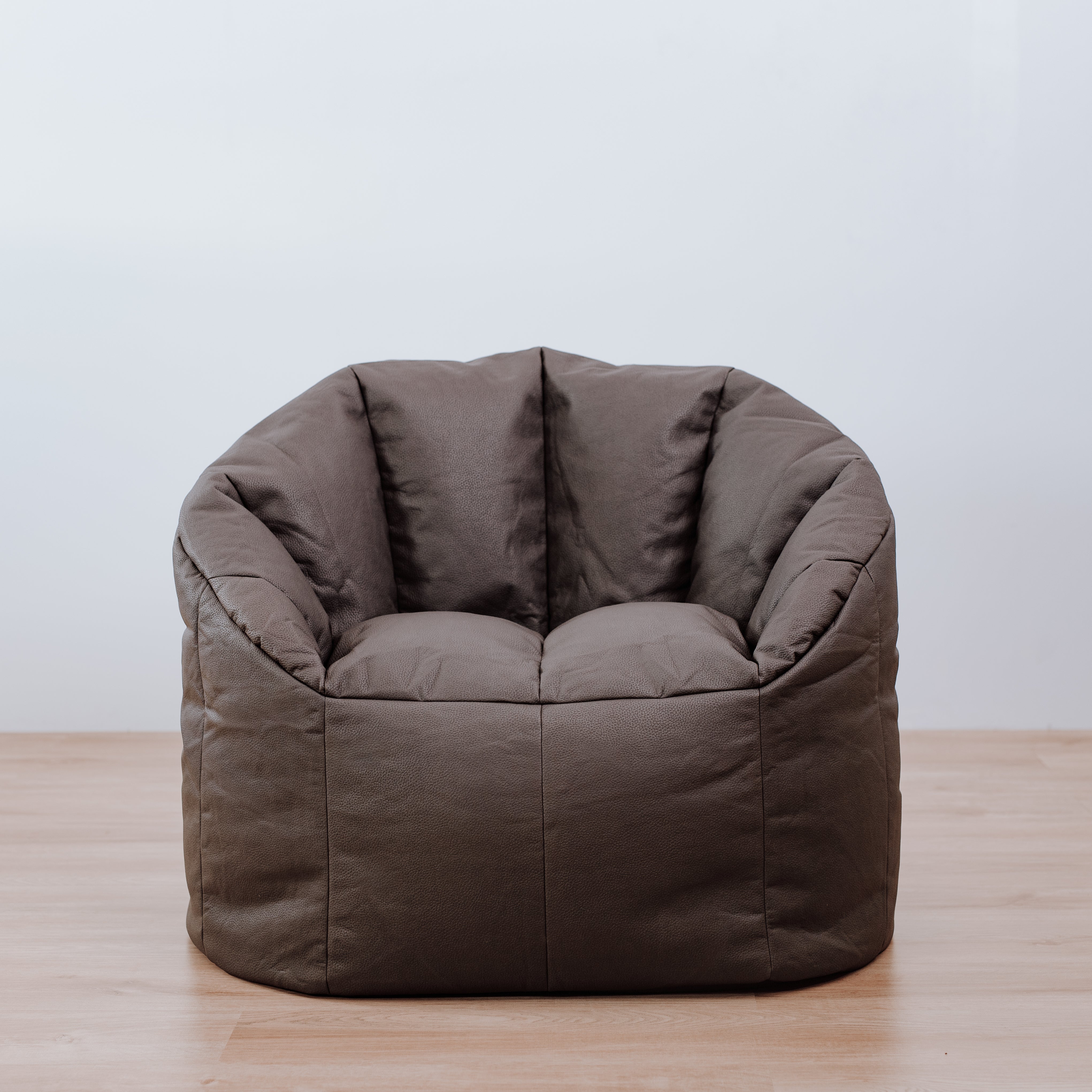 Faux Leather Tub Chair Bean Bag - Charcoal