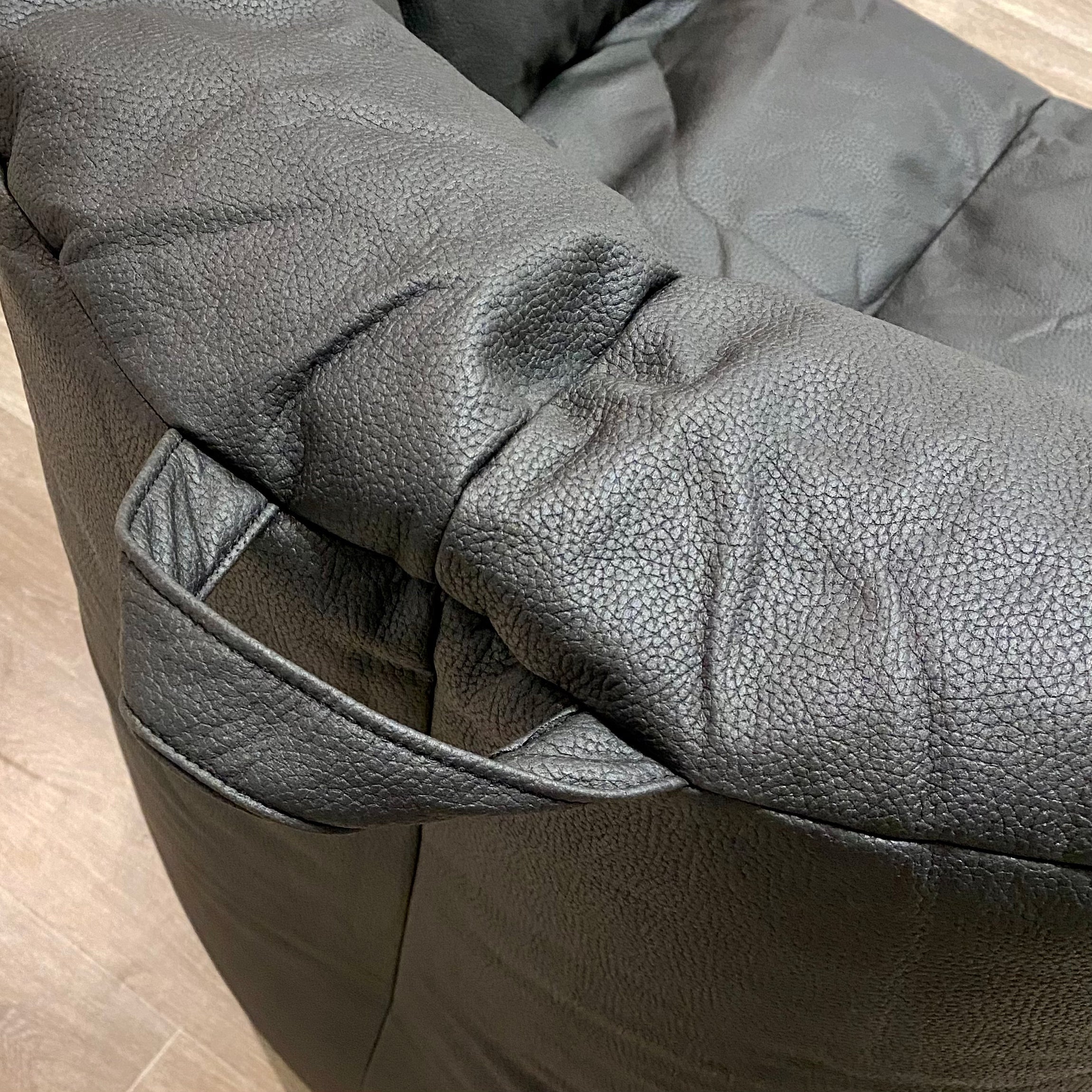 faux leather bean bag chair with carry handle